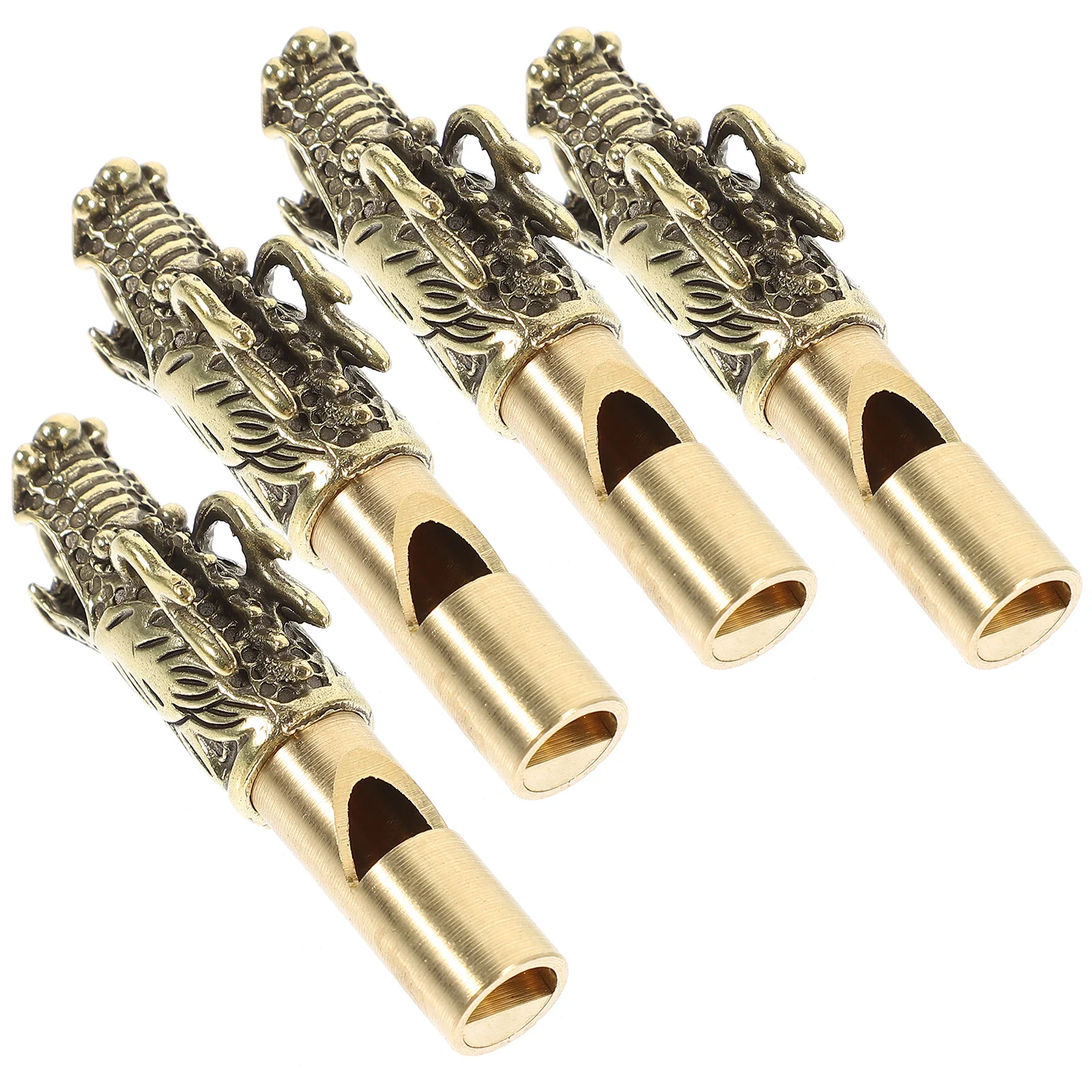 

4Pcs Animal Head Whistle Craft Whistle Brass Whistle Brass Pendant Whistle Outdoor Whistle