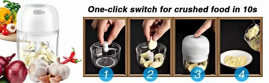 Description Picture 2 of itemElectric multi-function food processor - ginger and garlic chopper, meat grinder, practical tool for home kitchen