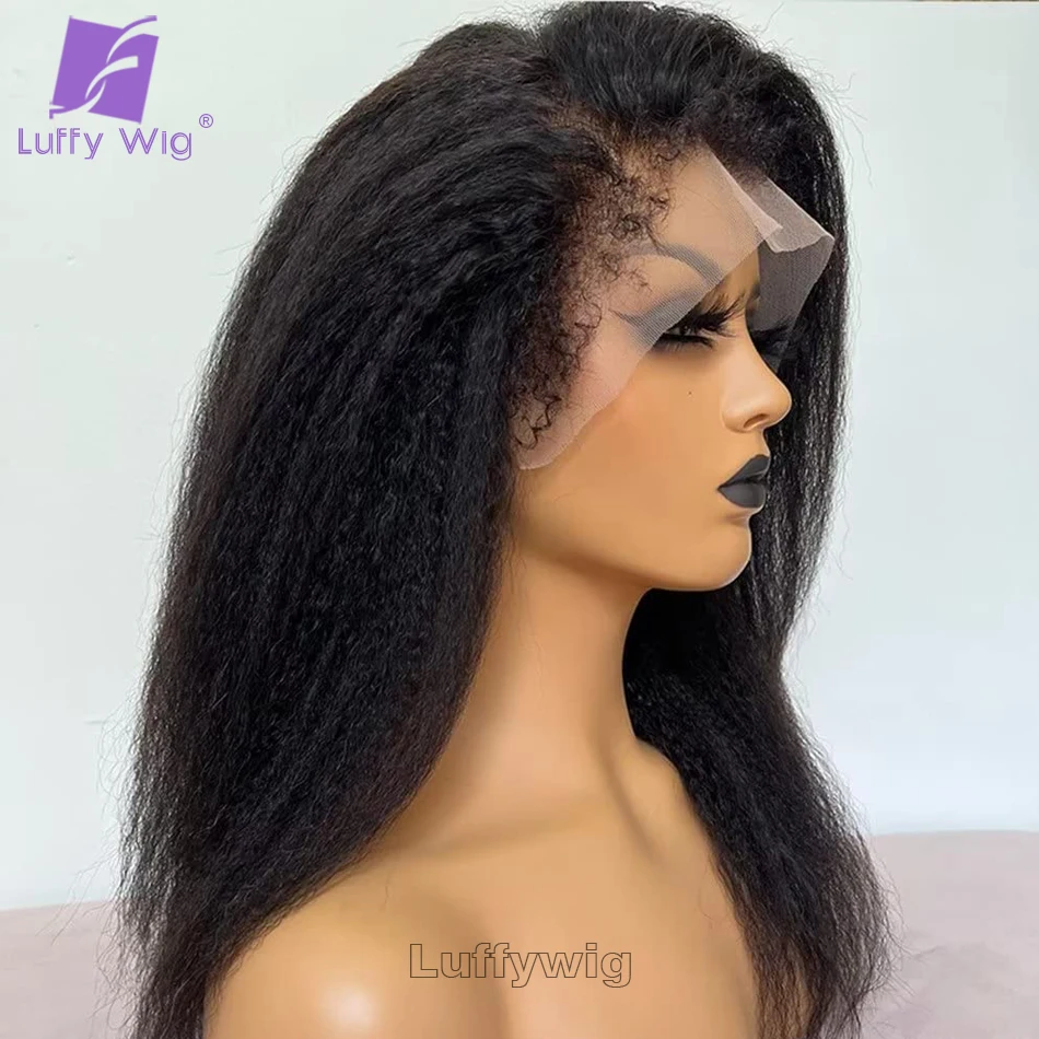 

Curly Baby Hair Kinky Straight Wig 13x6 Lace Front Human Hair Wigs Hd Transparent Lace Frontal Wig Glueless Pre Plucked Hairline