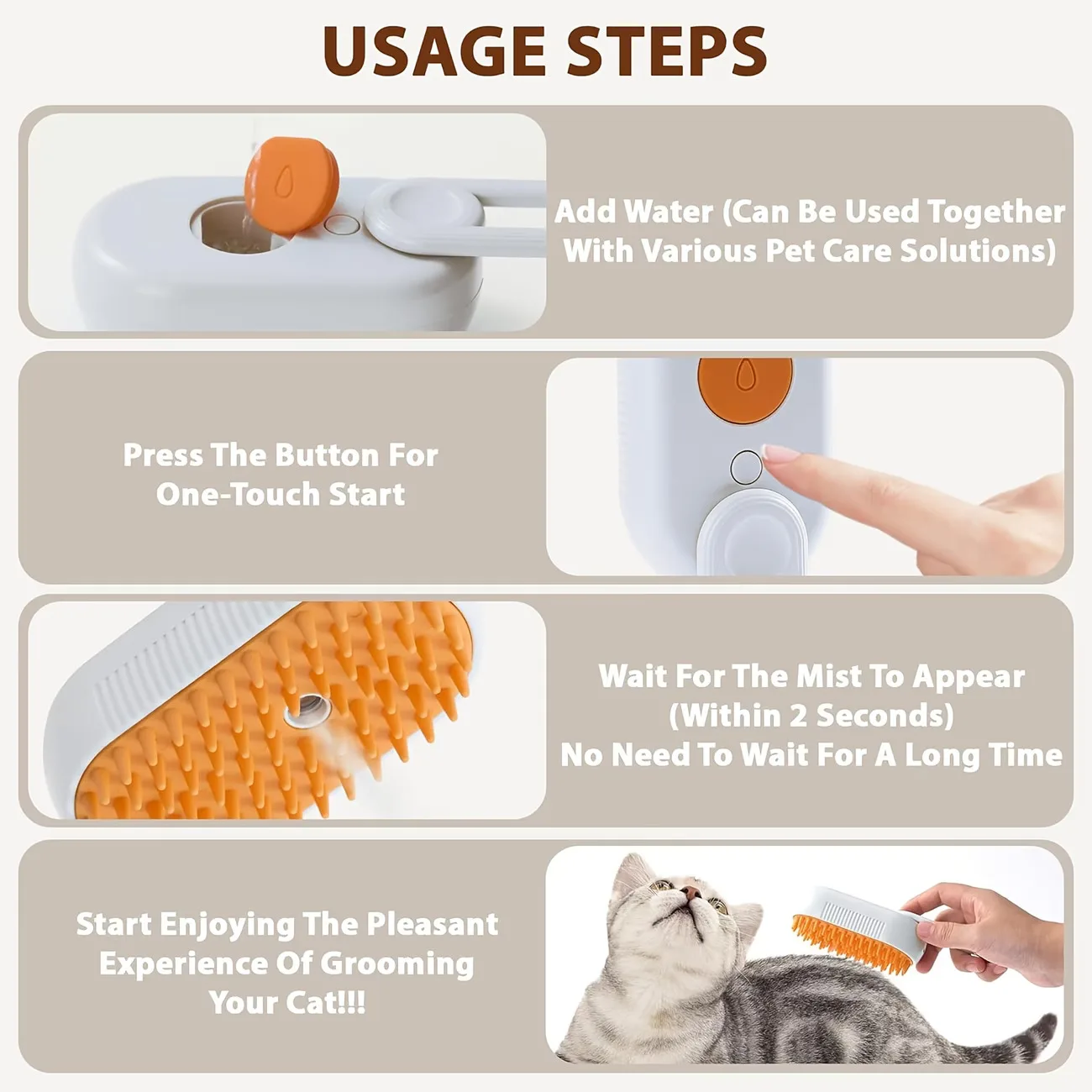 a pet comb designed to detangle and remove loose fur for cats and dogs suitable for grooming without the need for a bath Product details 2