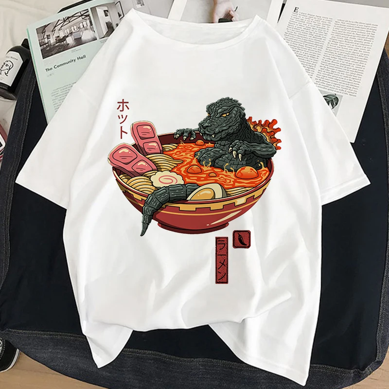 Japan Ramen Style Graphic Print T-shirt Women Harajuku Aesthetic White Top Tshirt Tee 2022 New Summer Fashion Y2k Female T Shirt letter lovely trend cute style print t shirt top women summer fashion harajuku tshirt tops base o neck white black tee short