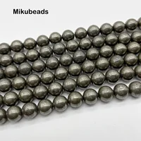Wholesale Natural 6mm 8mm 10mm Pyrite Round Loose Beads For Jewelry Making DIY Bracelets Necklace Strand Gift 1