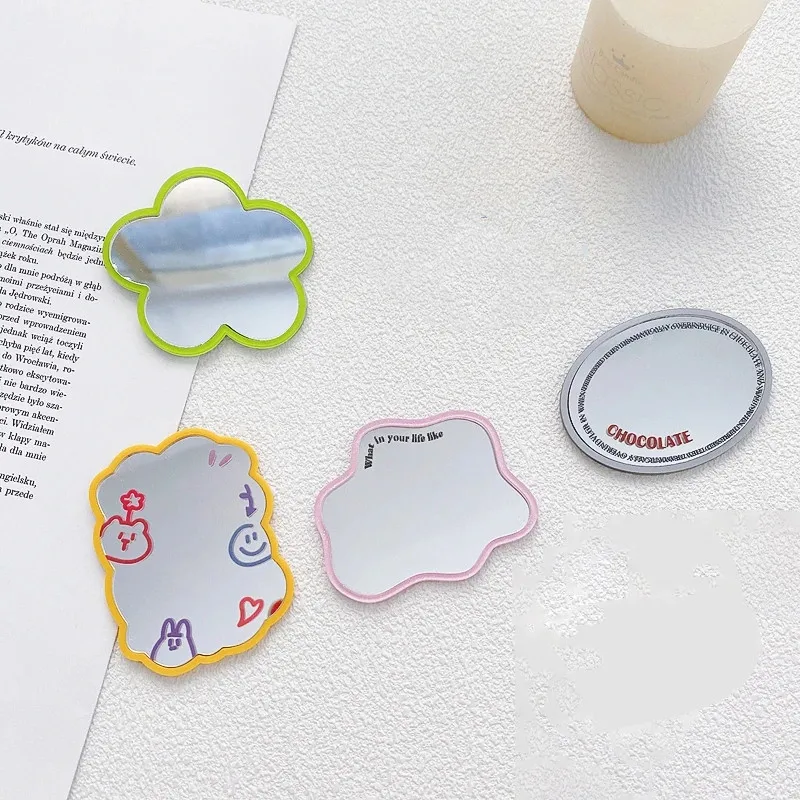 3D Cute Cartoon Makeup Mirror Phone Holder with Ring Grip