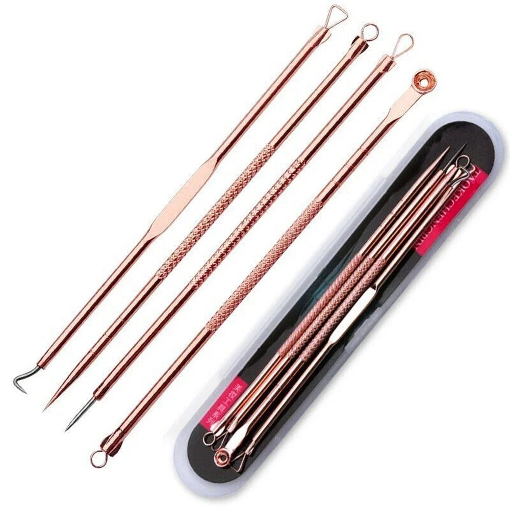 Blackhead Removal Needles 4PCS Black Dots Cleaner Stainless steel Spot Extractor Acne Treatment Needle Set Face Clean Care Tool