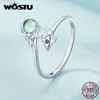 WOSTU 925 Sterling Siler Creative Spaceman Spacecraft Asymmetric Opening Rings Rainbow Stud Earrings Girl Birthday Jewelry Gift 6
