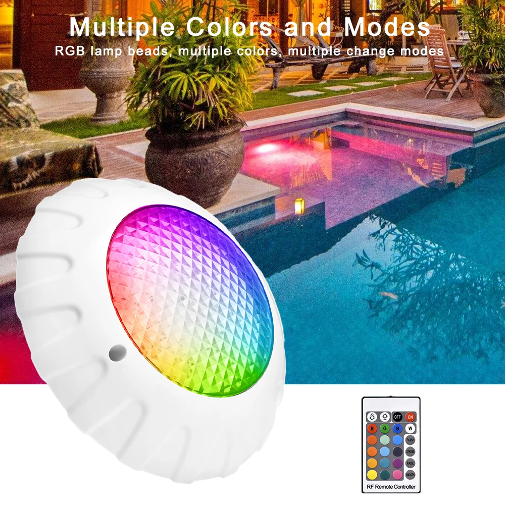 12V LED RGB Diving Light Remote Control Underwater Night Light Garden