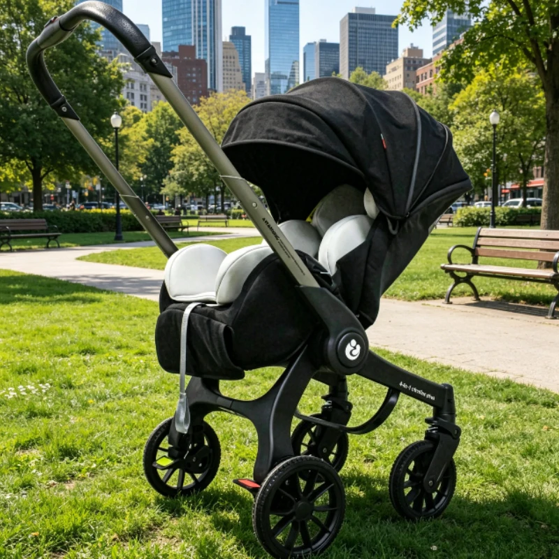 4-in-1 Multifunctional Baby Stroller Foldable with Car Seat Portable Baby Carriage EU Stock 3-in-1 Stroller