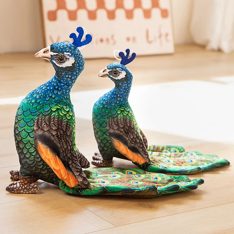 Soft Plush Blue Peacock Toy Stuffed Animal Doll