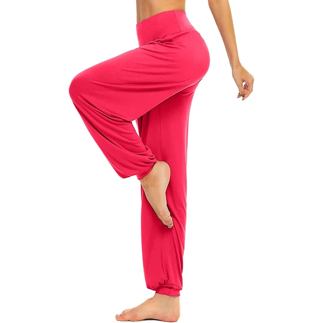 Pantalones de Yoga holgados para mujer, Pantalones anchos deportivos  bohemios, cómodos, Harem, largos, danza del vientre