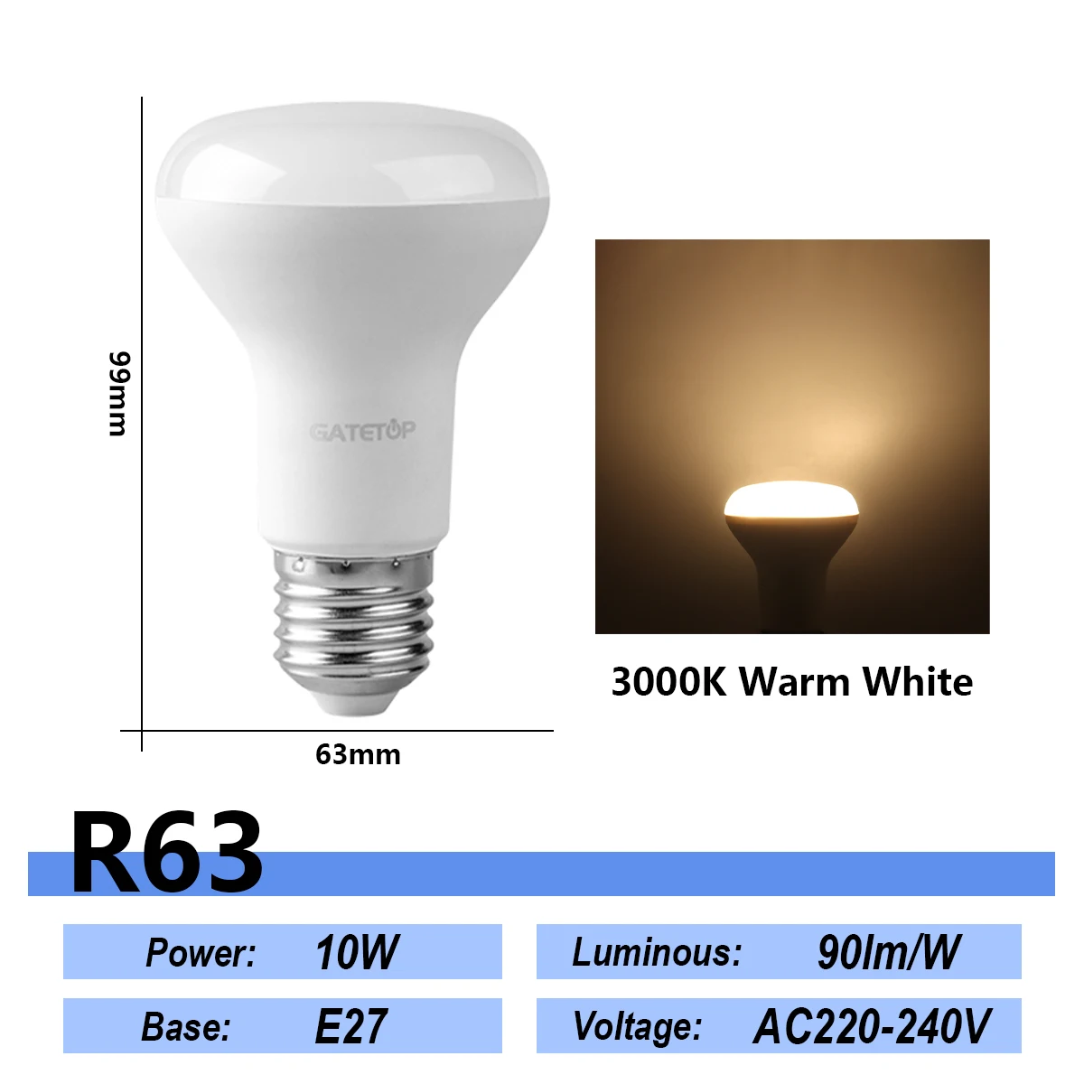 4-20Pcs LED Bulb E27 E14 R50 R63 R80 Bath Lamp Mushroom Bulb AC 220V 240V 6W 10W 12W Non Strobe Warm