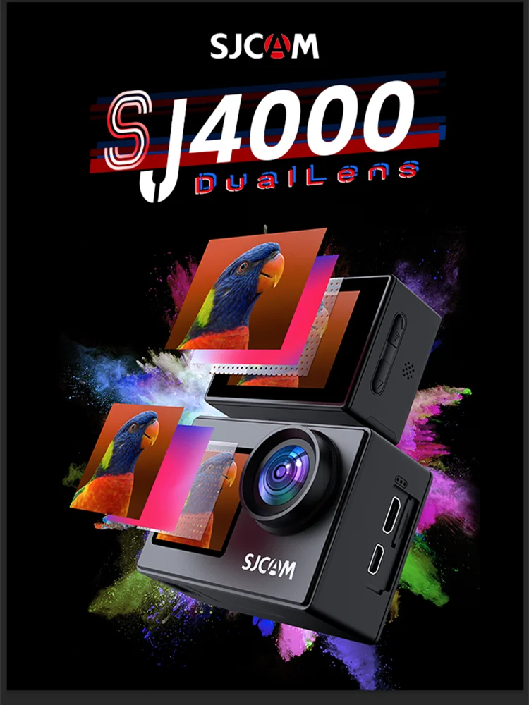 SJCAM SJ4000 듀얼 스크린 4K 액션 카메라 30M 방수 2.4G Wifi 손떨림 방지 스포츠 액션 카메라 오토바이 자전거 헬멧