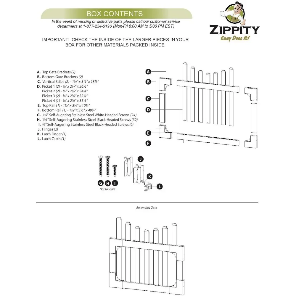Description Picture 6 of itemZP19043 All American Gate Yard and Garden Decors White Fence Gardening and Decoration Buildings Supplies Hom