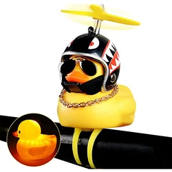 Lovely Rubber Yellow Duck Bike Bell Kids Bike Horn Squeeze Duck Bicycle Horns with Propeller Helmet Bicycle Accessories