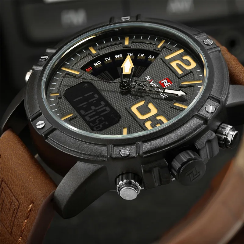 Часы наручные NAVIFORCE Мужские Цифровые спортивные брендовые Роскошные армейские