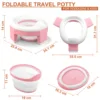 TYRY.HU Baby Portable Toilet Multifunction Pot Silicone Baby Folding Potty Training Seat 3 in 1 Travel Training Chair Toilet Pot 5