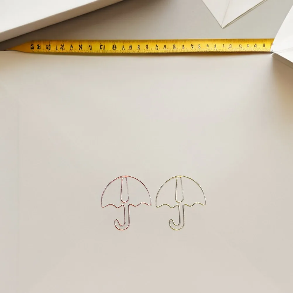 60Pcs 우산 디자인 종이 클립 귀여운 금속 다채로운 문서 홀더 장식 클립 작은 노트북 플래너 학교 용품