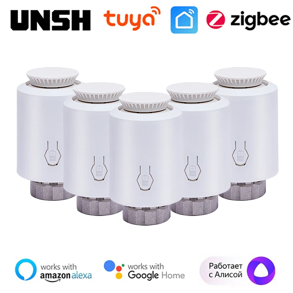 

Tuya ZigBee Radiator Actuator Thermostat Smart TRV Thermostatic Valve Temperature Controller Support Alice Alexa Google Home