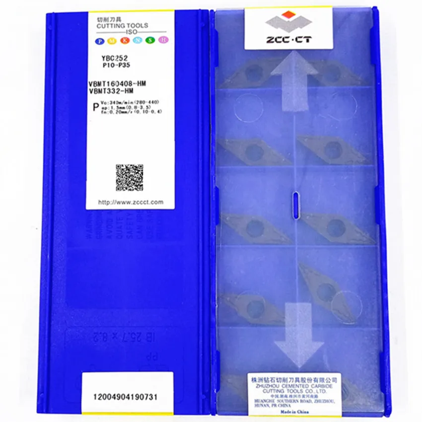 VBMT160404-HM YBC252/VBMT160408-HM YBC252/VBMT160412-HM YBC252 VBMT331 VBMT332 VBMT333 ZCC.CT CNC 카바이드 인서트 10개/박스