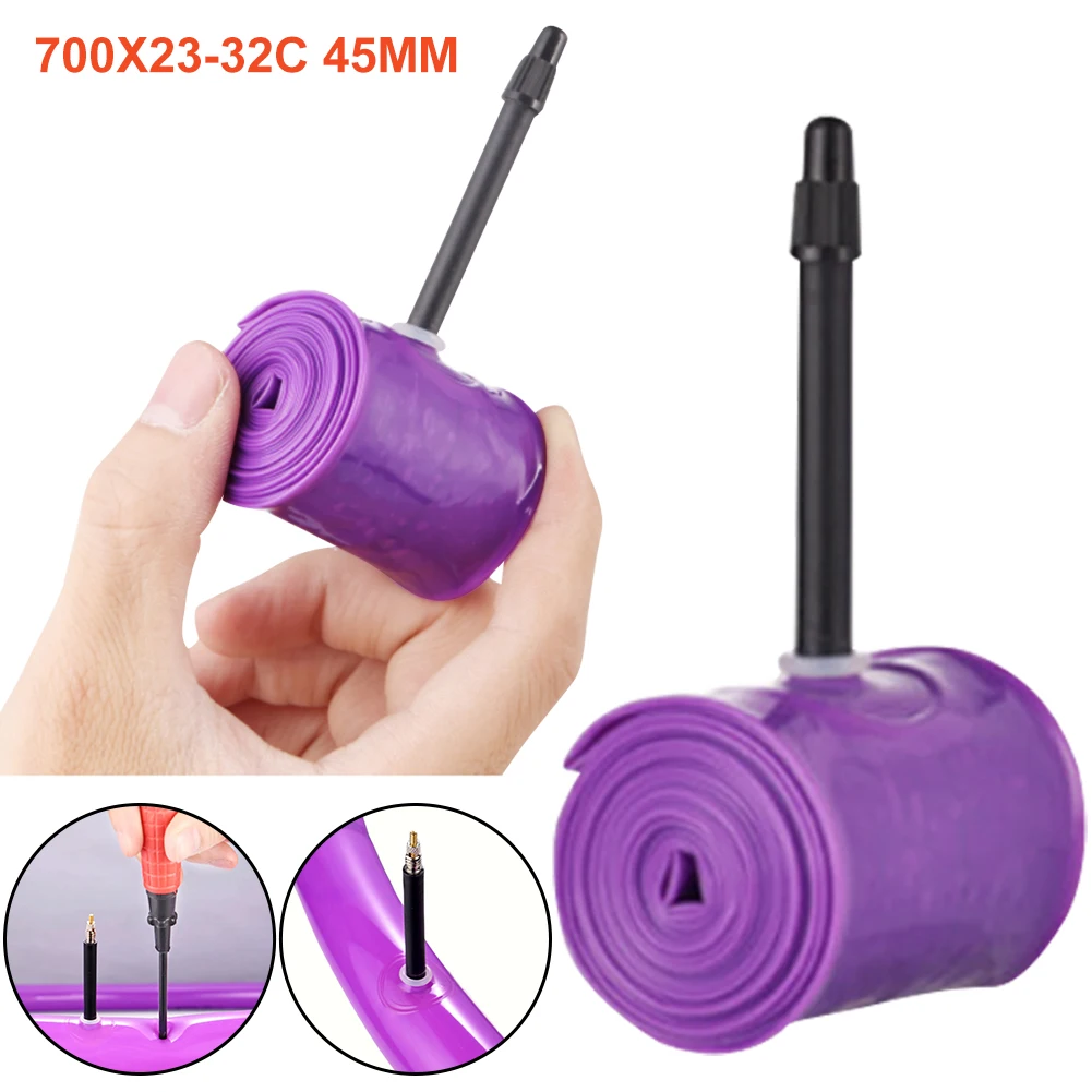 700C X 35-50C/23-32C Ultralight Bike Inner Tube 45/65/85mm Length  Valve TPU Inner Tubes Bicycle Inner Tube for Road Bike
