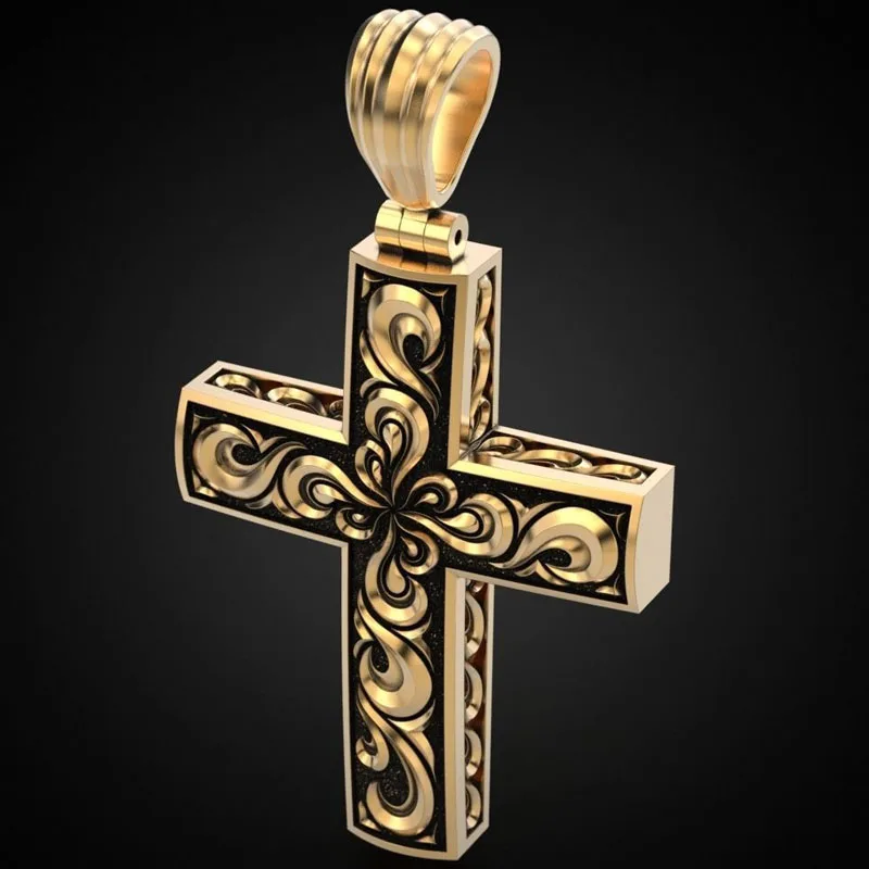 

16g Long Big Air Cross Pattern Pendant 925 Solid Sterling Silver Pendant Street Fashion