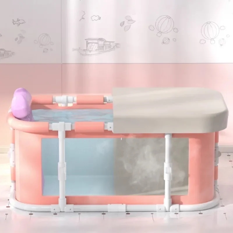 Large Bathtub Portable Folding Bathtub for Adults Children Ice Bath Bucket Family Plastic Insulation Bathing Tub SPA Hot Tub e