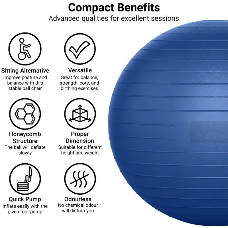 65/75/85cm Yoga Ball Gym Equipment Bodybuilding Yoga Pilates Accessories Explosion-proof Balance Ball Rehabilitation Exercise