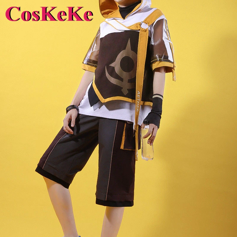 

【In Stock】CosKeKe Aether Cosplay Anime Game Genshin Impact Costume Fashion Handsome Daily Wear Uniform Role Play Clothing S-XL