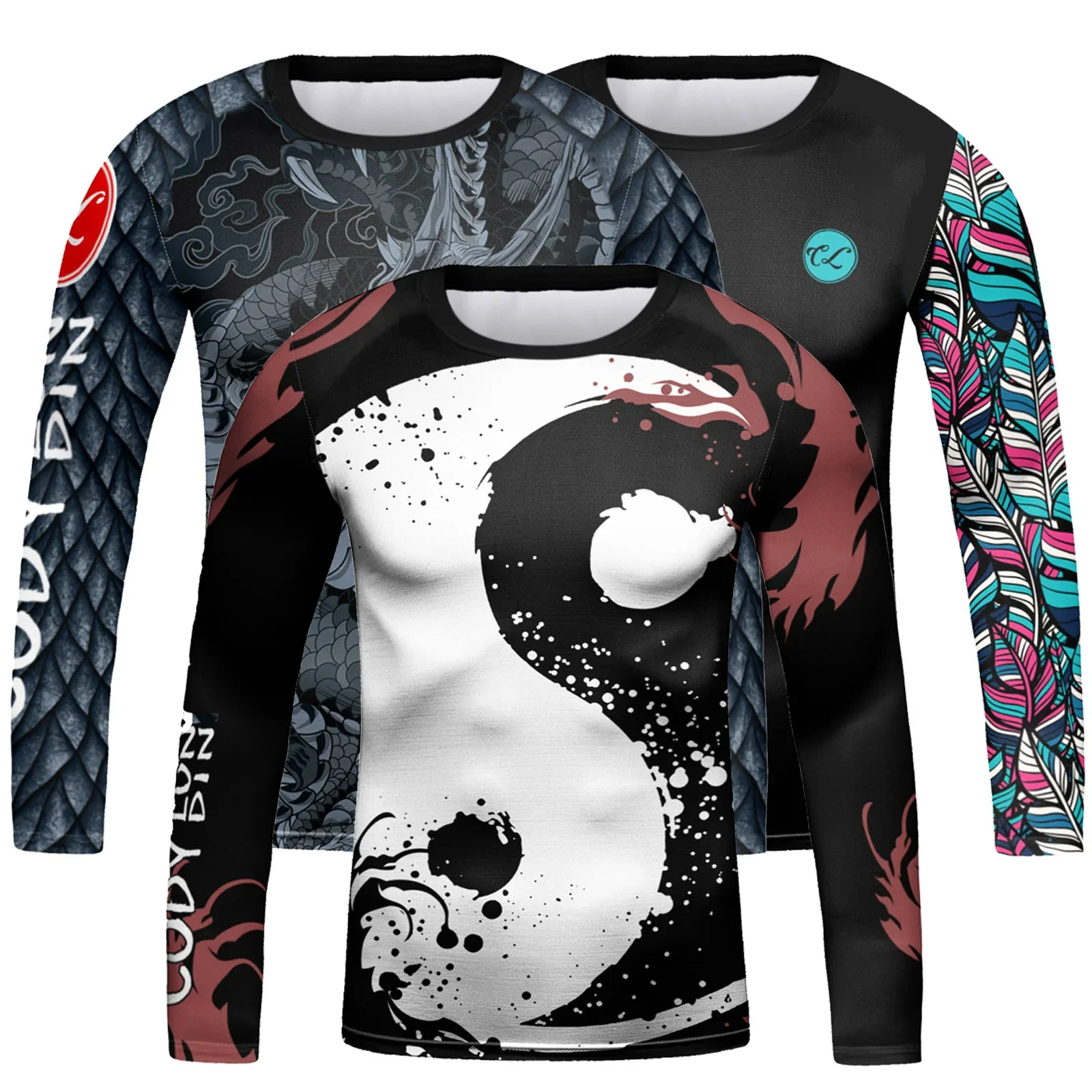 Kids Sport T Shirt Long Sleeve Compression Boxing MMA BJJ No Gi Jiu Jitsu Shirt Boys Children Exercise Training Running Shirts