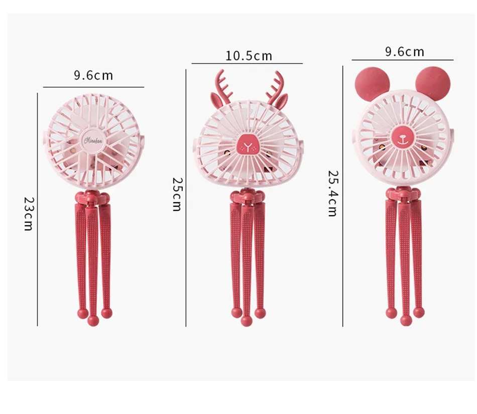 Description Picture 4 of itemNew Stroller Fan Portable Desk Handheld Baby Bed Car Seat Fan Personal USB Rechargeable Quiet Fan Mini Stroller Accessories