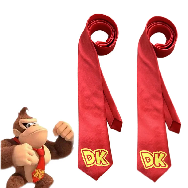 DK Mariohe Bros Cosplay Necktie Costume Accessoreis for Movie Peach Cos Princess Red Neckwear Halloween Prop Female Male Adult neck tie,anime necktie,cosplay necktie,anime tie