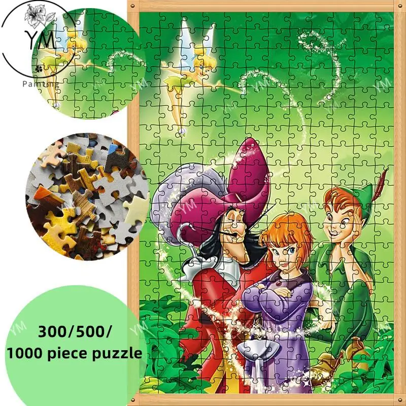 Disney Cartoon Movie Peter Pan Puzzle 300 500 1000 Wooden Kids Adult Toy Collection Hobby Learning Education HD Printing Puzzle