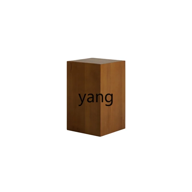

CX Solid Wood Square Sofa Side Table a Block of Wood Or Stone Wooden Pile Floor Flower Stand Silent Wind