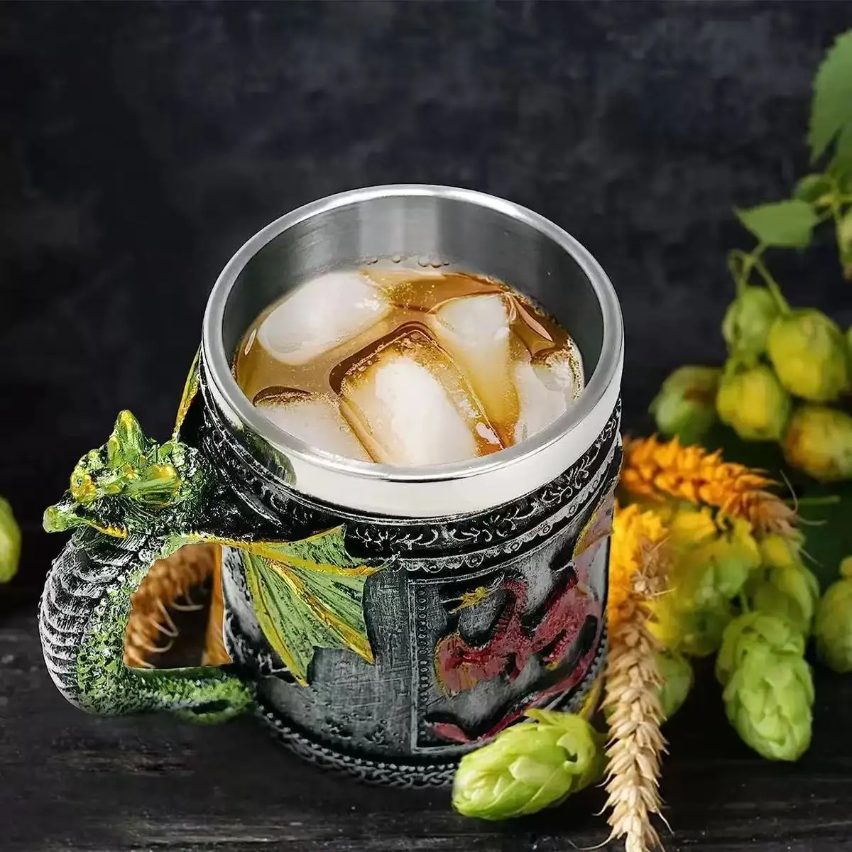 Creative Feilong Stainless Steel Mug Personalized Retro Beer Cup_voghion.com