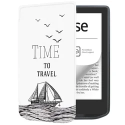 Ultra Slim Wear - Resistant PU Leather Auto Wake Sleep E - Reader Case (Time Travel)
