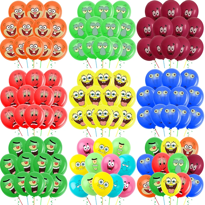 Cartoon Sponge-Bob Party Supplies Palloncini In Lattice Buon Compleanno Cartoon Kidsroom Decoration Boys Faovr Kids Party Ideas Decor