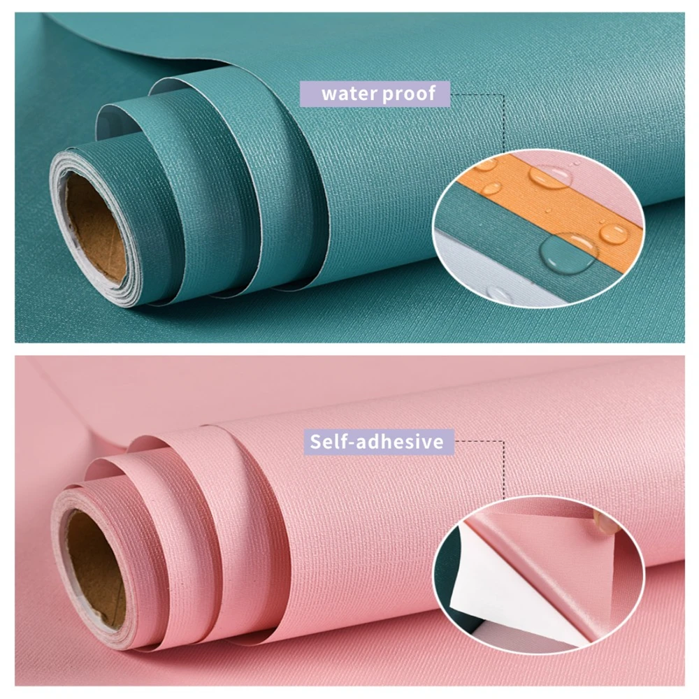 DIY Waterproof Matte Self Adhesive Wallpaper Removable Solid Color Vinyl Wall Sticker Home Decor Bedroom Furniture Contact Paper