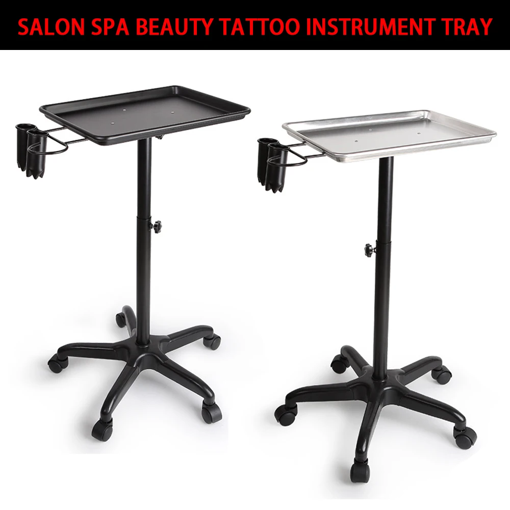 Salon Spa Beauty Tattoo Metal Silver Rolling Service Instrument Tray