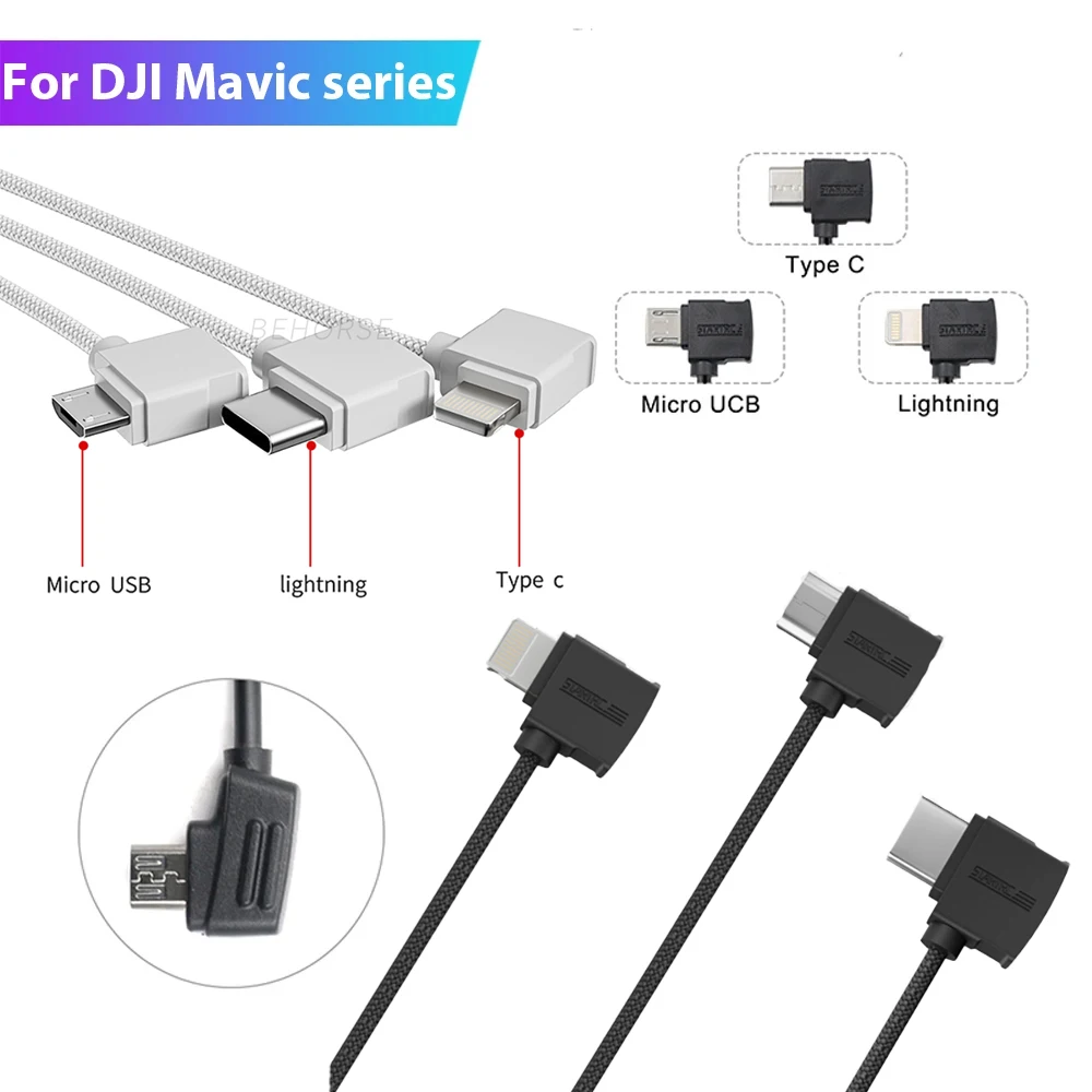 Remote Control Data Cable Data Cable Connector Remote Controller Data Cable Connected Mobile Phone Tablet Micro USB IOS Type-c For DJI Mavic 2 pro/Mavic Mini/Air/Spark/i Phone