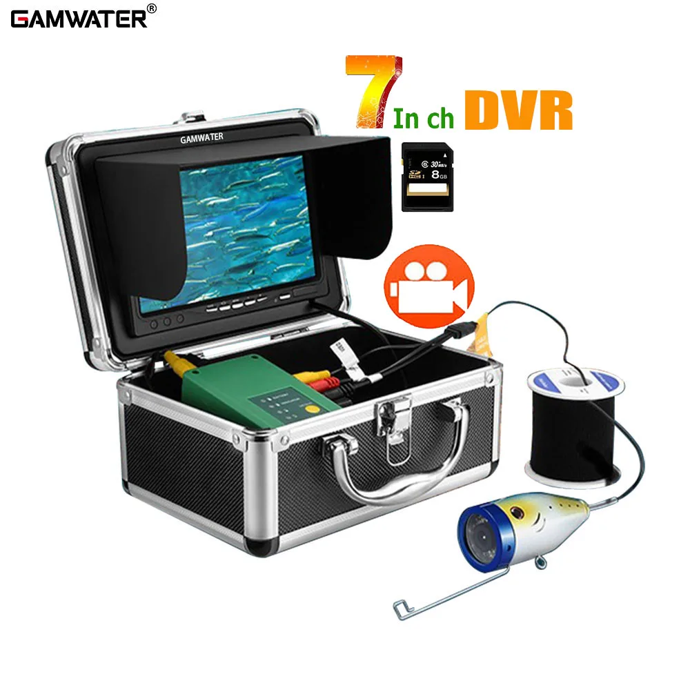 Caméra de pêche sous-marine GAMWATER DVR 7" avec LEDs blanches et infrarouges pour glace/mer/rivière