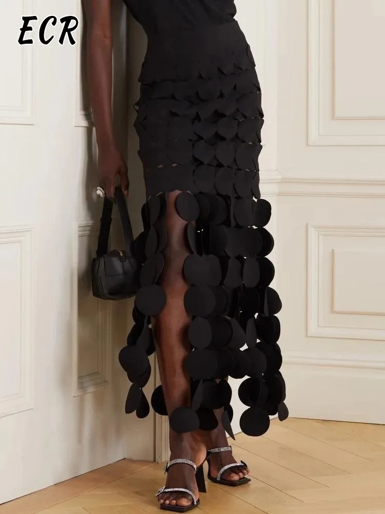 Юбка женская в горошек, с завышенной талией, однотонная