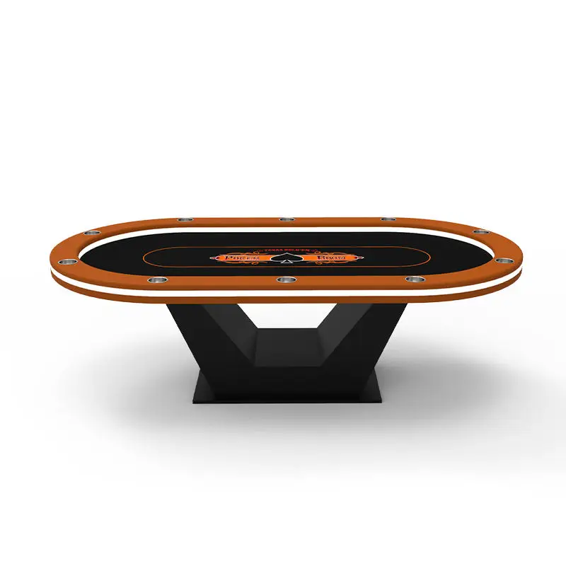 High Quality Poker Table Wooden Texas Poker Table With Colorful LED