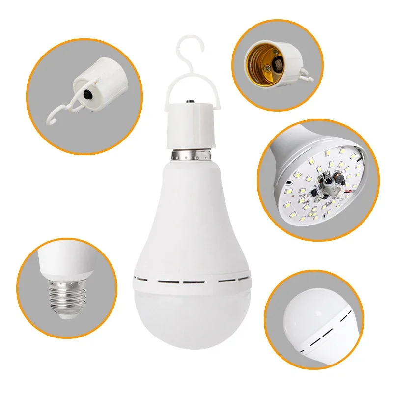 7W/9W/12W/15W Emergency Light Bulb LED Handheld Hanging Energy-Saving Portable Household Tent Fishing Lighting