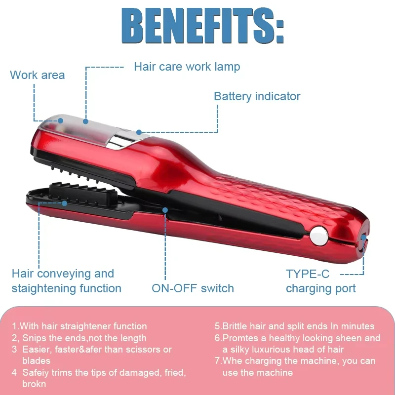 Split Hair End Trimmer Cutting USB Charging Portable Rechargeable Cordless electric hair trimmer
