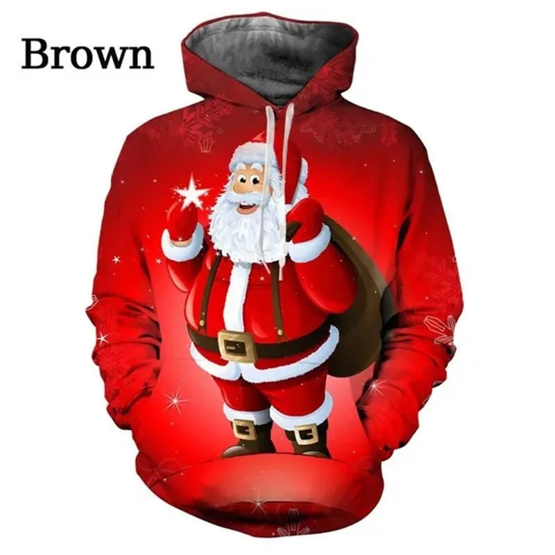 thumbnail image 1 of Sudadera con capucha con estampado 3D de Papá Noel para hombre, informal, de manga larga, nueva, sudaderas con capucha y sudaderas, jerséis de gran tamaño para hombre, 1 of 5