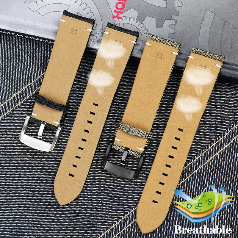 22mm Nylon Leder WatchbandFor Mido Navigator M026.629/430 Ocean 