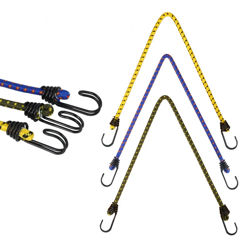 60120cmHighElasticityBungeeCordRubberTiedRopeWithHooks