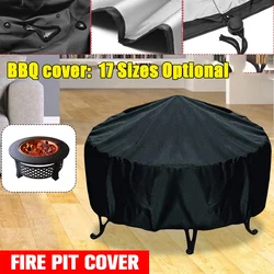 Waterproof Outdoor Fire Pit Cover - Black UV Protective BBQ Shelter and Furniture Canopy (77x70cm)