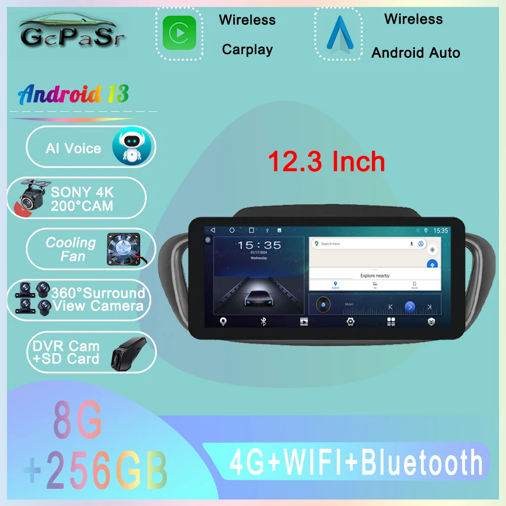 

12.3 inch Android Car For KIA Sorento 2015 - 2019 Autoradio Carplay GPS Navigation Multimedia Player 5G WIFI BT No 2din DVD QLED