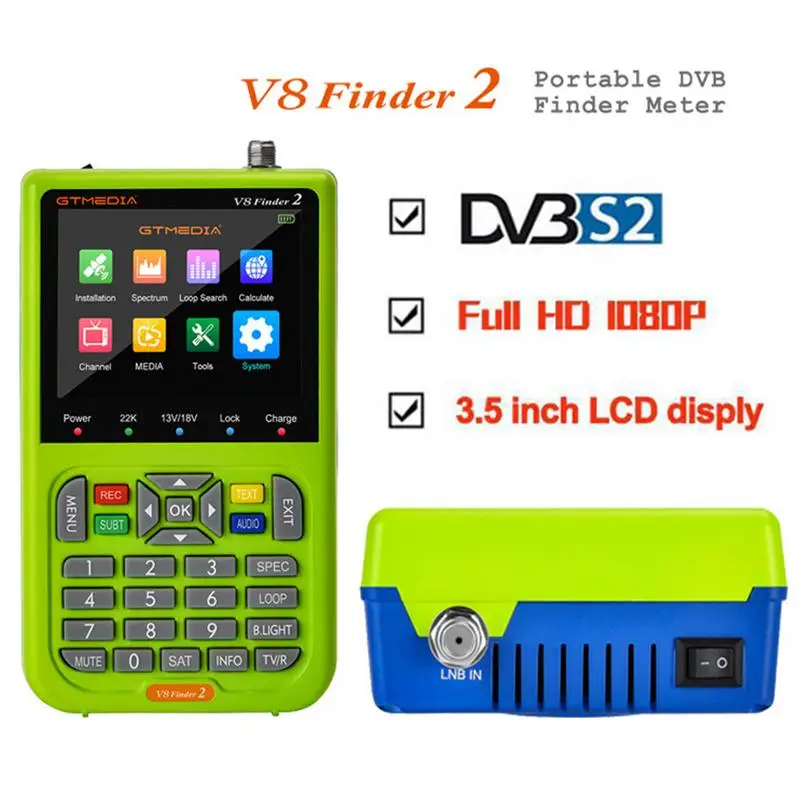 

GTmedia Finder2 Satellite Signal Finder Detector 1080P HD 3.5 Inch Screen Display Portable Digital Tv Receiver