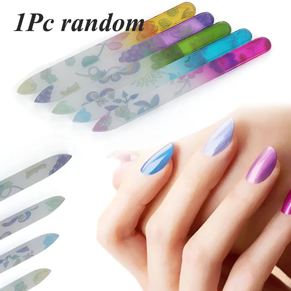 Professionale Per Le Donne Ragazze Manicure Crystal Glass Pedicure Nail Sanding Nail Art Nail File Strumento Di Lucidatura